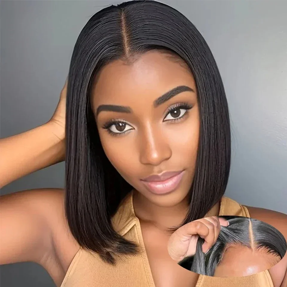 2026 NEW Bob Wig Frontal Lace  - Glueless Wear And Go Human Hair Wig ulasan dan harga