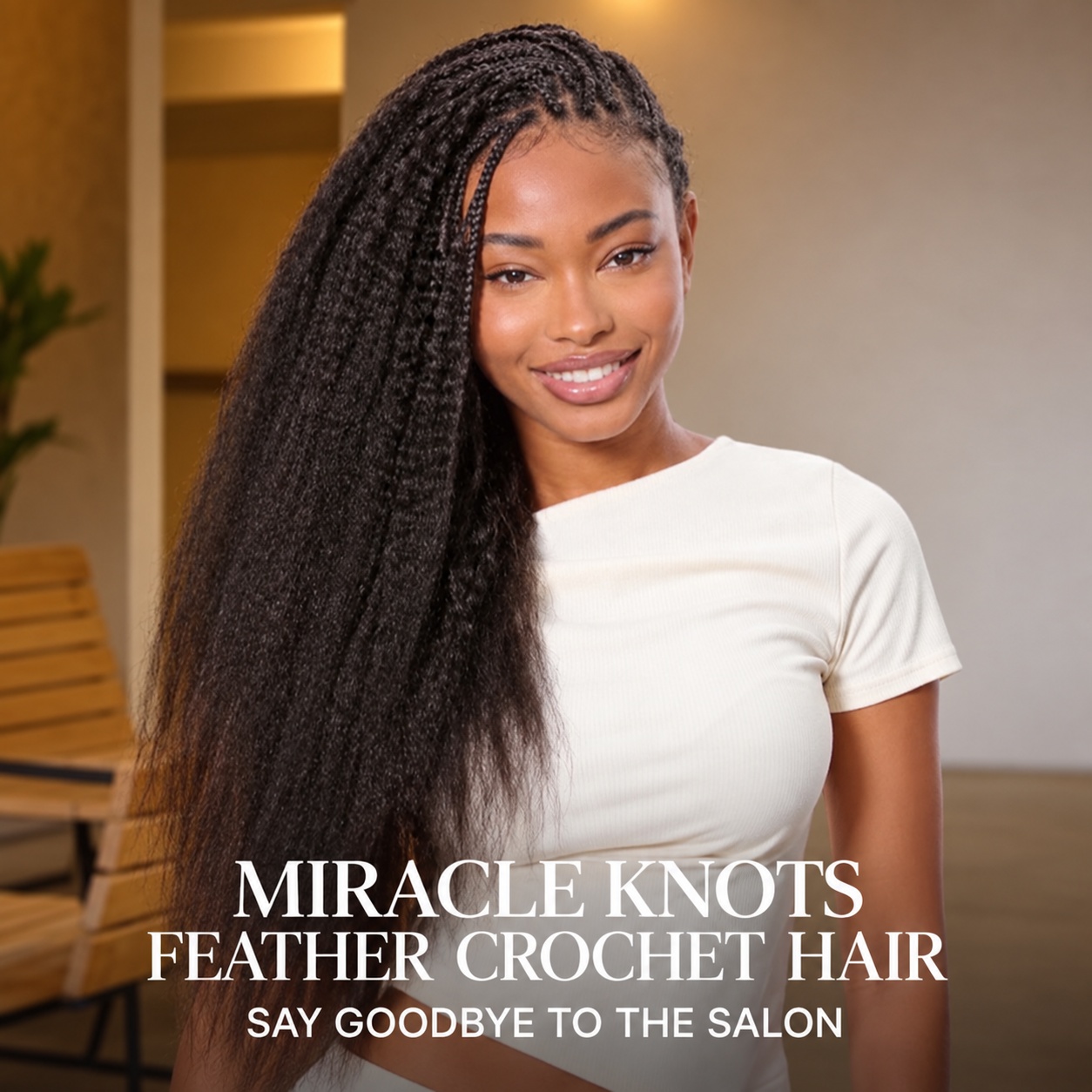 Knotless Kinky Straight Feathe - Human Hair Wigs ulasan dan harga