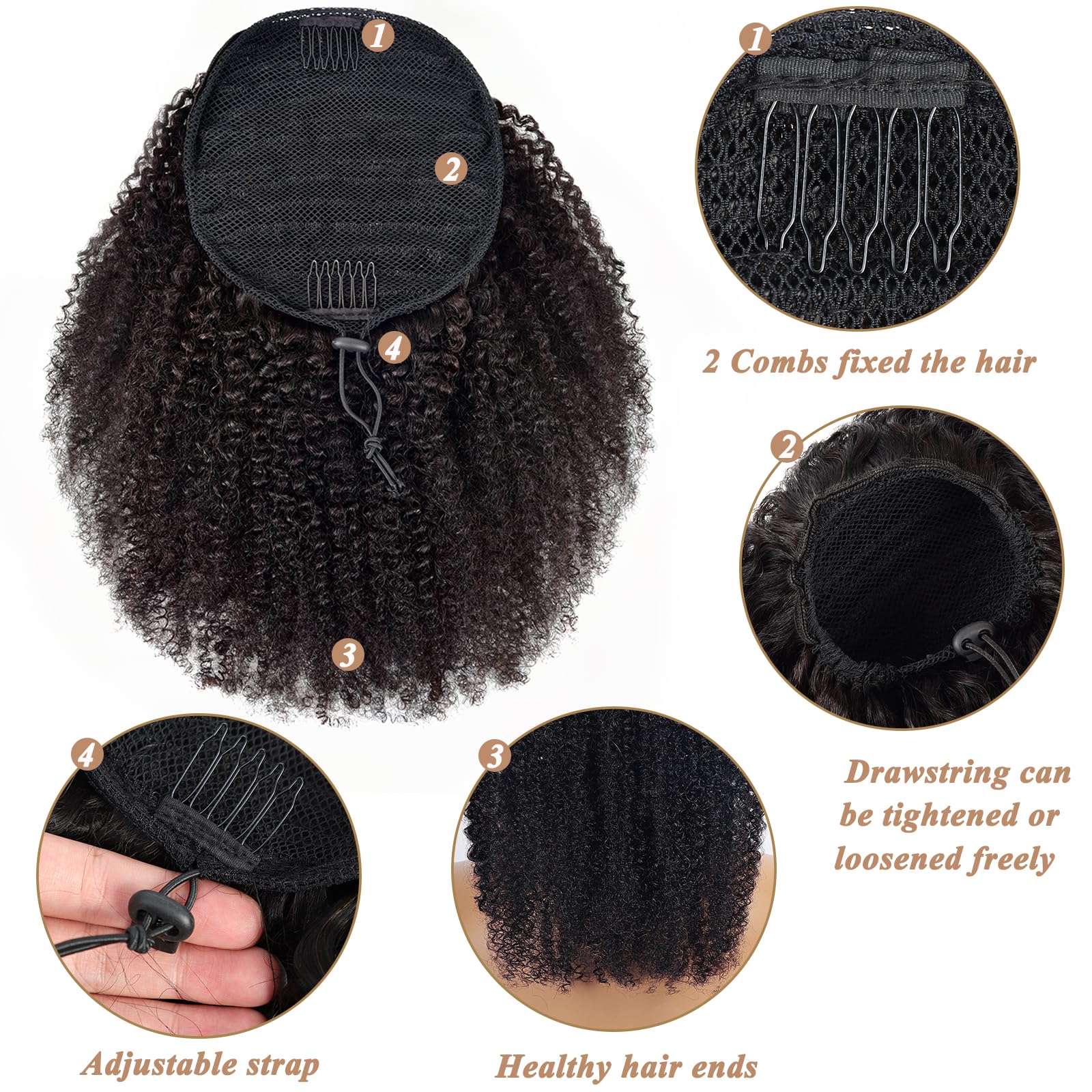 Drawsting Ponytail Extension H - Seamless Clip In Hair Extensions Human Hair ulasan dan harga