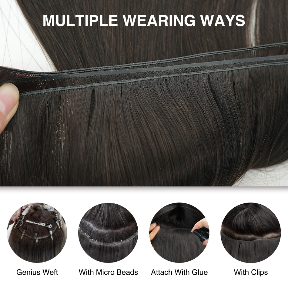 Ready to Ship Genius Weft Stra - Invisible Tape In Extensions Real Hair ulasan dan harga
