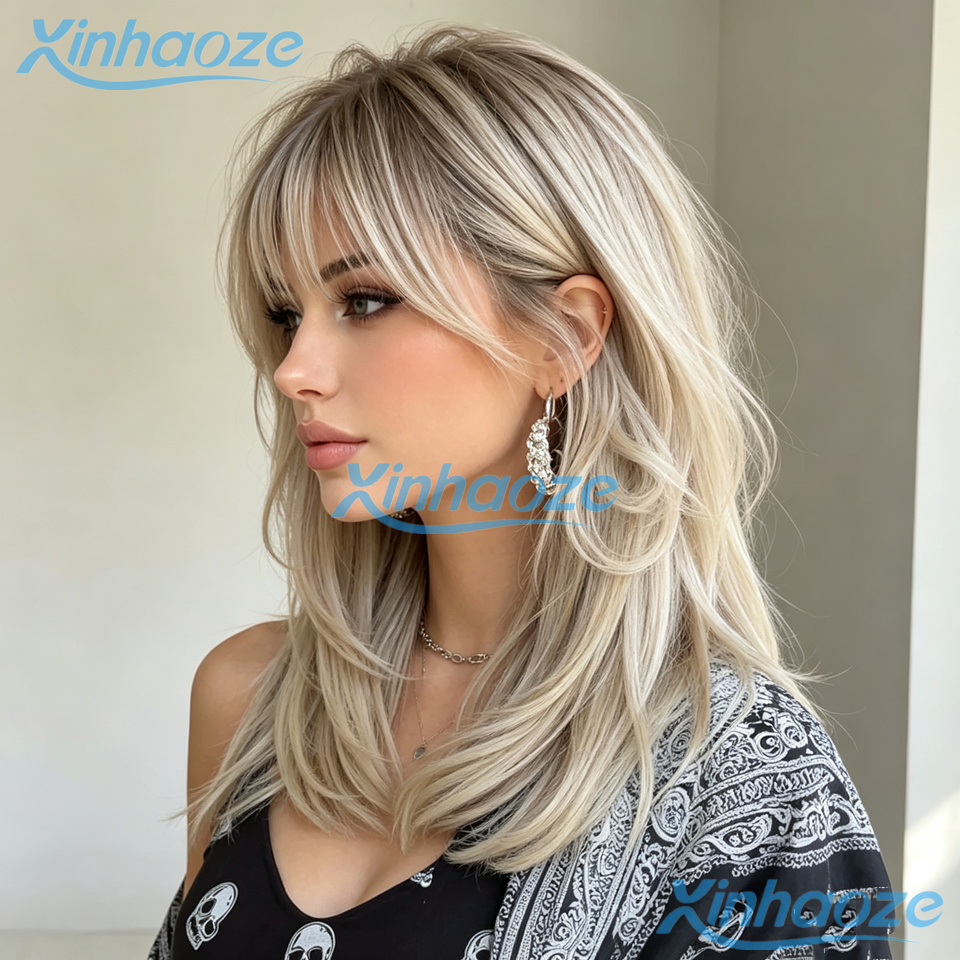 Fringe Human Hair Platinum Blo - 613 Blonde Body Wave Lace Front Wig ulasan dan harga