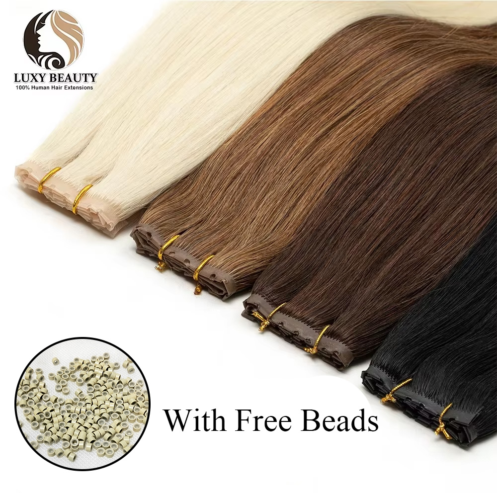Blonde injected Hole Weft Huma - Invisible Tape In Extensions Real Hair ulasan dan harga