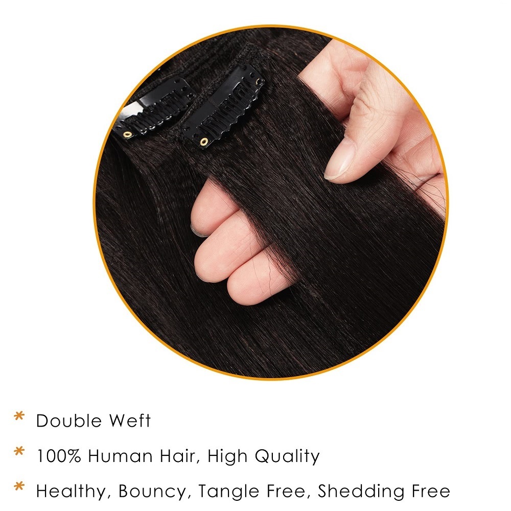 Invisible Thick Straight Clip  - Seamless Clip In Hair Extensions Human Hair ulasan dan harga