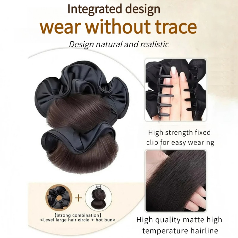New Synthetic Satin Hair Tie C - Claw Clip Messy Bun Hair Piece ulasan dan harga